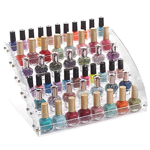 Yebeauty Clear Nail Polish Display Holder Organizer, 6 Layers Acrylic Organizer Storage Tray Rack Stand Holder for Cosmetic Eyeglasses Lash Display - WoodArtSupply