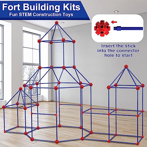 V-Opitos 180 Pack Fort Building Kits for Kids Age 4, 5, 6, 7, 8+ Years Old, Creative STEM Building Toys for DIY Castles, Tunnels, Play Tent, Ideal V-Opitos