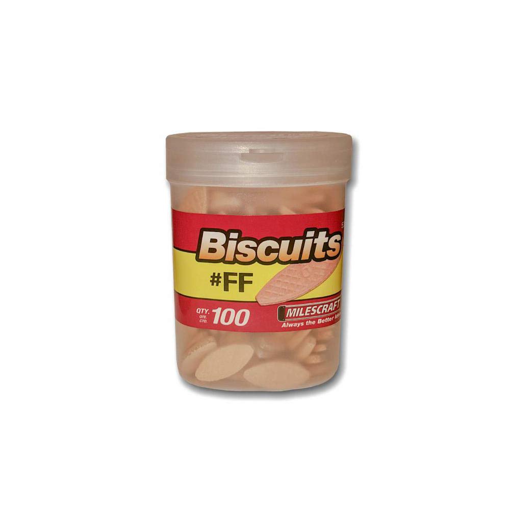 Milescraft 5355#FF Biscuits in a Bottle (100 pc.) - For use in Wood Joining, Woodworking, and Crafting. Works with Standard Biscuit Joiners. – Size - WoodArtSupply