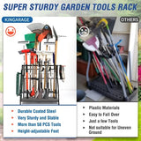 Garden Tool Organizer for Garage, Garden Tool Rack, Up to 58 Long Handled Tools, Yard Tool Holder for Garage, Shed, Outdoor, Tool Stand, Black Kingarage