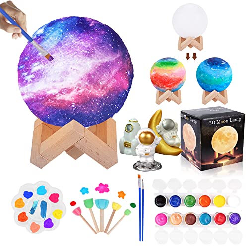 Paint Your Own Moon Lamp Kit, Cool Gifts DIY 3D Space Moon Night Light, Art Supplies Arts & Crafts Kit, Arts and Crafts for Kids Ages 8-12, Toys - WoodArtSupply