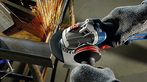 BOSCH GWS18V-10B14 18V Brushless 4-1/2 – 5 In. Angle Grinder Kit with (1) CORE18V® 8 Ah High Power Battery - WoodArtSupply