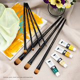 Majestic Royal and Langnickel Long Handle Paint Brush Set, Filbert, 7-Piece Majestic