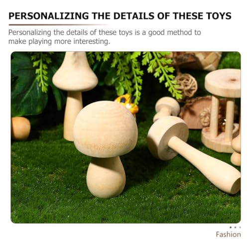 Kisangel 36 Pcs Unfinished Wooden Mushrooms Plain Craft Wood Wooden Ornaments for for Arts and Crafts Projects Decoration Kisangel