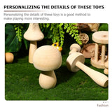 Kisangel 36 Pcs Unfinished Wooden Mushrooms Plain Craft Wood Wooden Ornaments for for Arts and Crafts Projects Decoration Kisangel