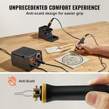 VEVOR Wood Burning Kit, 200~700°C Adjustable Temperature with Display, Dual Output Port with 2 Pyrography Pens, 23 Wire Nibs, 1 Pen Holder, 4 Wood VEVOR