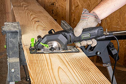 Genesis GCS445SE 4.0 Amp 4-1/2" Compact Circular Saw with 24T Carbide-Tipped Blade, Rip Guide, Vacuum Adapter, and Blade Wrench Genesis