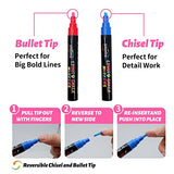 Artsunlvy 8 Colors Chalk Markers,Erasable, Non-Toxic, Water-Based, Reversible Tips, Chalkboard Markers for Kids,Adults,Signs, Windows, Blackboard,Dry Artsunlvy