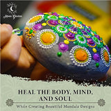 Mandala Rock Painting Kit - Mandala Dotting Tools Kit - Large Wooden Rocks for Painting, Mandala Stencils, Acrylic Paints, Dotting Tools for Painting Moon Garden