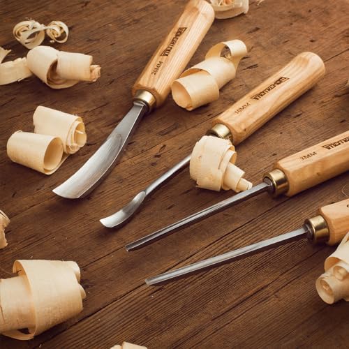 IMOTECHOM 12-Pieces Woodworking Wood Carving Tools Chisel Set with Canvas Bag, Razor Sharp CR-V 60 Steel Blades - WoodArtSupply