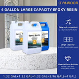 OYOOWOOA Deep Pour Epoxy Resin 4 Gallons Kit 2:1 Liquid Resina Epoxica Transparente Crystal Clear Casting Resin for Garage Floor River Tables Live OYOWOOA