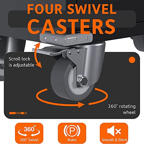 Aobabo Metal Garage Storage Cabinet with Wheels,72In High Lockable Steel Storage Cabinet for Garage Home Office Storage, Black Required-Assembly Aobabo