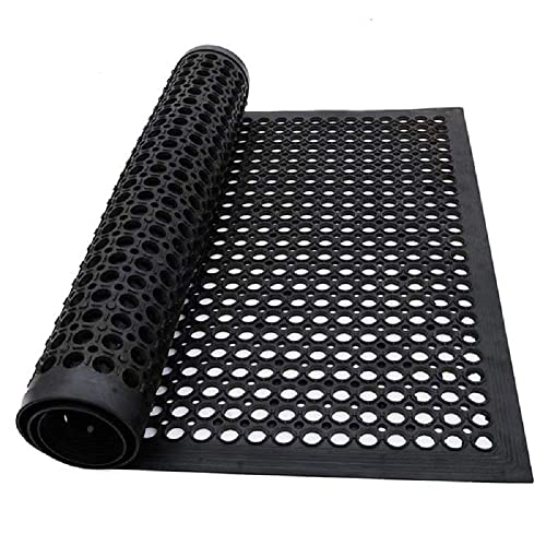 sunnyuup Commercial Rubber Floor Mats & Matting 3FT x 5FT Anti-Fatigue Rubber Floor Mat with Drainage Holes Heavy Duty Non-Slip Drainage Mat for - WoodArtSupply