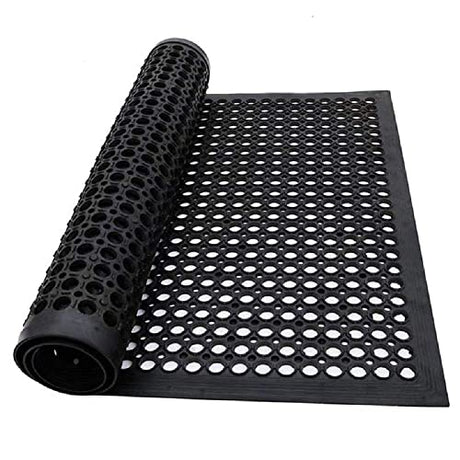 sunnyuup Commercial Rubber Floor Mats & Matting 3FT x 5FT Anti-Fatigue Rubber Floor Mat with Drainage Holes Heavy Duty Non-Slip Drainage Mat for sunnyuup