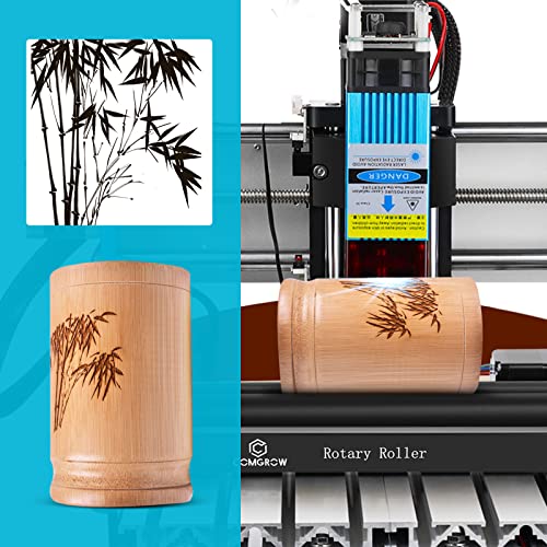 Comgrow Laser Rotary Roller, Laser Engraver Aluminum Y-axis Rotary Roller Engraving Module for Engraving Cylindrical Objects Cans, with 8mm-86mm Comgrow