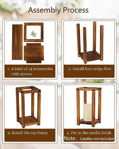 Wedding Lantern Centerpiece, 4 Set Rustic Wedding Table Decoration, Wooden Lantern Wedding, Wooden Candle Holder, Country Barn Wedding Gift, Gloserin