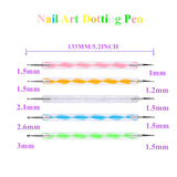 5 pc 2 Way Dotting Pen Tool Nail Art Tip Dot Paint Manicure kit (5PC) HiMo