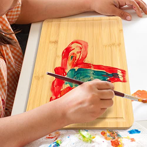 12 Pack Bulk Plain Bamboo Cutting Board Set 12 x 8 Inch Kitchen Chopping Boards Rectangular Blank Cutting Board Wood Crafts Serving Board for DIY Patelai