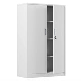 JINKUR Metal Storage Cabinet with Locking Doors and 3 Adjustable Shelves, 53.5-Inch Lockable Storage Cabinets for Home Office Garage Kitchen Pantry JINKUR