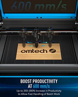 OMTech 60W CO2 Laser Engraver with LightBurn and Water Chiller, 16"x24" Laser Engraving Cutting Machine with 2 Way Pass Air Assist Digital Controls, OMTech