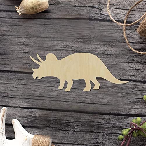 Triceratops Dinosaur Wood Craft,Unfinished Wooden Cutout Art,DIY Wood Sign, Inspirational Farmhouse Wall Plaque,Rustic Home Decor for Bedroom Kitchen Arupkeer