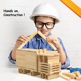 ICEKO KN 100pcs Classic Wooden Building Blocks Set,Solid STEM Building Toys for Kids, Preschool Learning Montessori Toys for Toddlers, Boys & Girls ICEKO KN