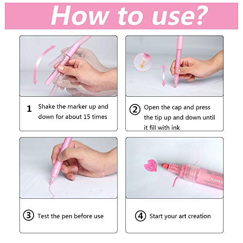 JR.WHITE 36 Pack Acrylic Paint Marker Pens for Rock Painting, Wood, Canvas, Ceramic, Glass, Fabric,Arts Crafts Supplies for Adults Kids-Fine Tip & JR.WHITE