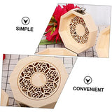 Zerodeko 3 Pcs Gift Box Earring Organizer for Women Wood Tea Storage Case Unfinished Wood Ring Chest for Tea Bag Wood Trinket Cube Tea Cake Brick Zerodeko