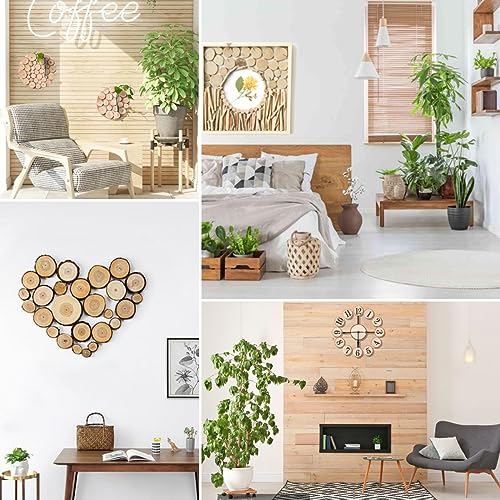 WEOPYCJ Unfinished Natural with Tree Bark Wood Slices,60 Pcs 1.5-2 Inches Wood Pieces Craft Wood kit Circles Crafts Christmas Ornaments DIY Crafts - WoodArtSupply