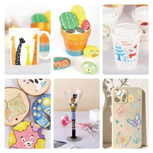 Acrylic Paint Pens Extra Fine Point Paint Markers 24 Vibrant Colors for Rock Fabric Wood Glass Canvas Ceramic, Water Based Ink INK LAB