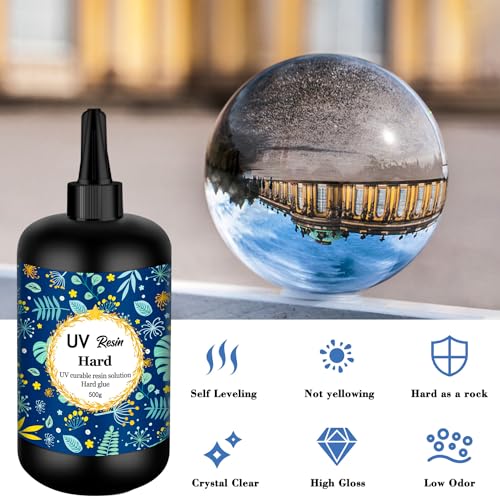 UV Resin 500g Transparent Ultraviolet Curing Clear Hard Type Resin, Solar Cure Resin for DIY UV Resin Jewelry Making - WoodArtSupply