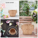 WEBEEDY Basket Weaving Kits DIY Mini Rattan Bucket Bag Handwoven Cross Body Straw Shoulder Bag for Women Girls Beach Travel Shopping Trip WEBEEDY