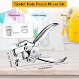 3/16 Inch Grommet Tool Kit Grommet Eyelet Plier Set Eyelet Hole Punch Pliers Grommet Hand Press Pliers with 200 Pieces of Grommets Eyelets for Shoes Honoson