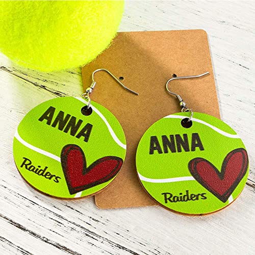 Custom Football Earrings for Women Girls Cute Softball Earrings Lightweight Basswood Personalized Name Number Sport Drop Dangle Earrings Baseball - WoodArtSupply