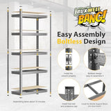 BuxWellBang 36" W x 16" D x 71" H Storage Shelves - 5 Tier Adjustable Garage Shelving Unit, Metal Standing Shelf Utility Rack Organization for BuxWellBang