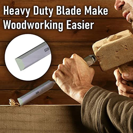 6 Piece Wood Chisel Set Woodworking Chisel Kit with Chrome-Vanadium Steel and hornbeam Handles, Premium Wooden Case for Carpenter Craftsman Gift for MKC
