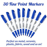 Shuttle Art Permanent Markers Bundle, 30 Pack Black 30 Pack Blue and 30 Pack Red Permanent Marker set,Fine Point, Works on Plastic,Wood,Stone,Metal Shuttle Art