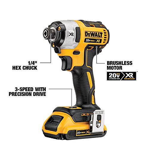 DEWALT 20V MAX XR Brushless Combo Kit, Compact 4-Tool (DCK484D2) DEWALT