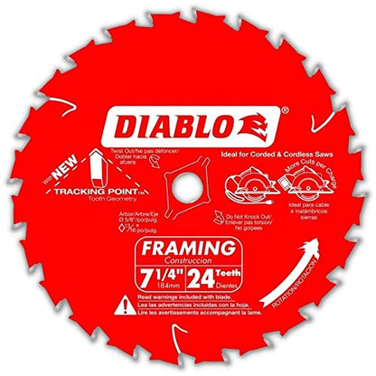 Freud Diablo 7-1/4-Inch 24 Tooth Framing Circular Saw Blades (2-Pack) - WoodArtSupply