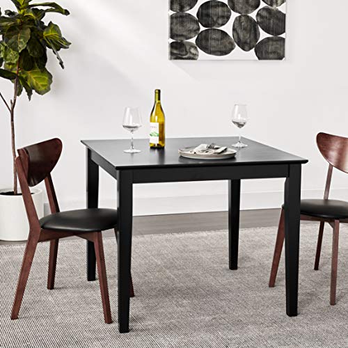IC International Concepts Solid Wood Top Dining Table, Black IC International Concepts