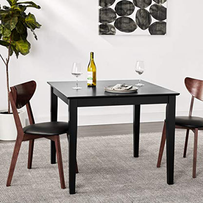 IC International Concepts Solid Wood Top Dining Table, Black