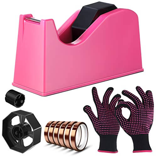 9 Pcs Heat Tape Dispenser Set, Sublimation Tape Dispenser 2 Pcs Heat Resistant Gloves with Silicone Bumps 6 Pcs Heat Tape for Sublimation Nonskid - WoodArtSupply