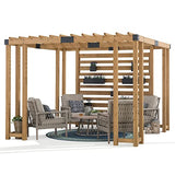 Sunjoy Wood Pergola 10 x 10.5 ft. Cedar Framed Pergolas with Adjustable Hanging Planters by SummerCove SummerCove