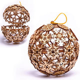 3D Wooden Christmas Ball Puzzle Kit by Wood Trick - Festive DIY Decor for All Ages Wood Trick