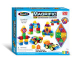 Cra-Z-Art Magrific 3D Magnetic Blocks 28 Piece Set - Colorful Magnet Building Tiles with 3D Blocks, Vehicle Wheels - STEM Skills Cra-Z-Art