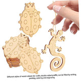 COHEALI 20pcs DIY Pendant Zero for Him Unfinished Dragonfly Nativity Crafts for Kids Wooden Ladybug Ornaments Unfinished Wood Animal Shapes Wood COHEALI
