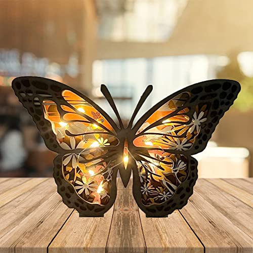 Joyforisa Personalized Wooden Animals Ornament, Custom Text Animal Statues Desktop Ornament with Light, 3D Natural Animal Decoration Wall Art for Joyforisa