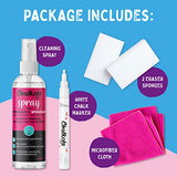 Chalkola Natural Chalkboard Cleaner Spray & Eraser Kit for Liquid Chalk Markers - Suitable for Whiteboard, Blackboard and Dry Erase Boards - Comes Chalkola