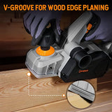 WORKSITE Hand Planer 20V Cordless 3-1/4-Inch Wood Planer with 4.0 Ah Lithium-Ion Battery, Fast Charger, Dust Collection Bag for Woodworking WORKSITE