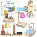 STEM Projects for Kids Ages 8-12, 5 Set STEM Kits, 3D Wooden Puzzles, STEM Toys for Boys Age 8-10, DIY Educational Science Building Kit, Ideal Gifts Poraxy